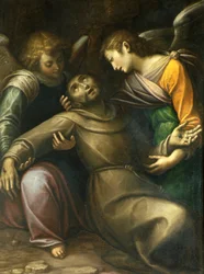 San Francisco consolado por dos ángeles